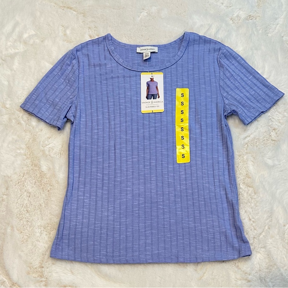 Vintage America Ladies' Slub Ribbed Tees - Picture 9 of 10